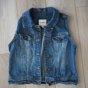 Cherokee Blue Denim Jean Button-Up Vest for Girls Sz L/G 10-12
